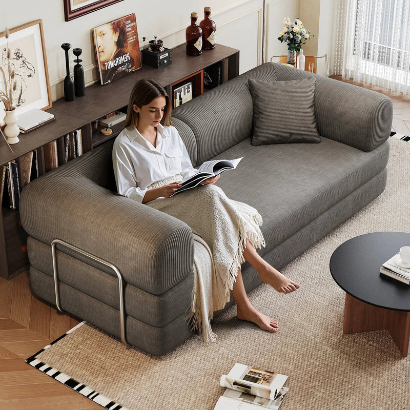 78.8" Compression Sofa Bed with Pillow Back Support by HouseOfZazla