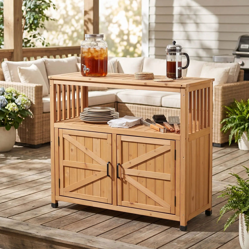 Patio Bar Table Set With Storage by Unique Piece Furniture