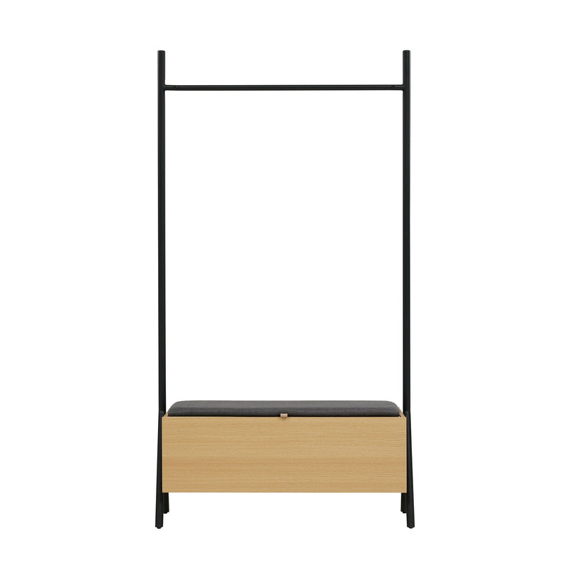 Paloma - Open Hanging Closet With Storage - Light Oak by HouseOfZazla