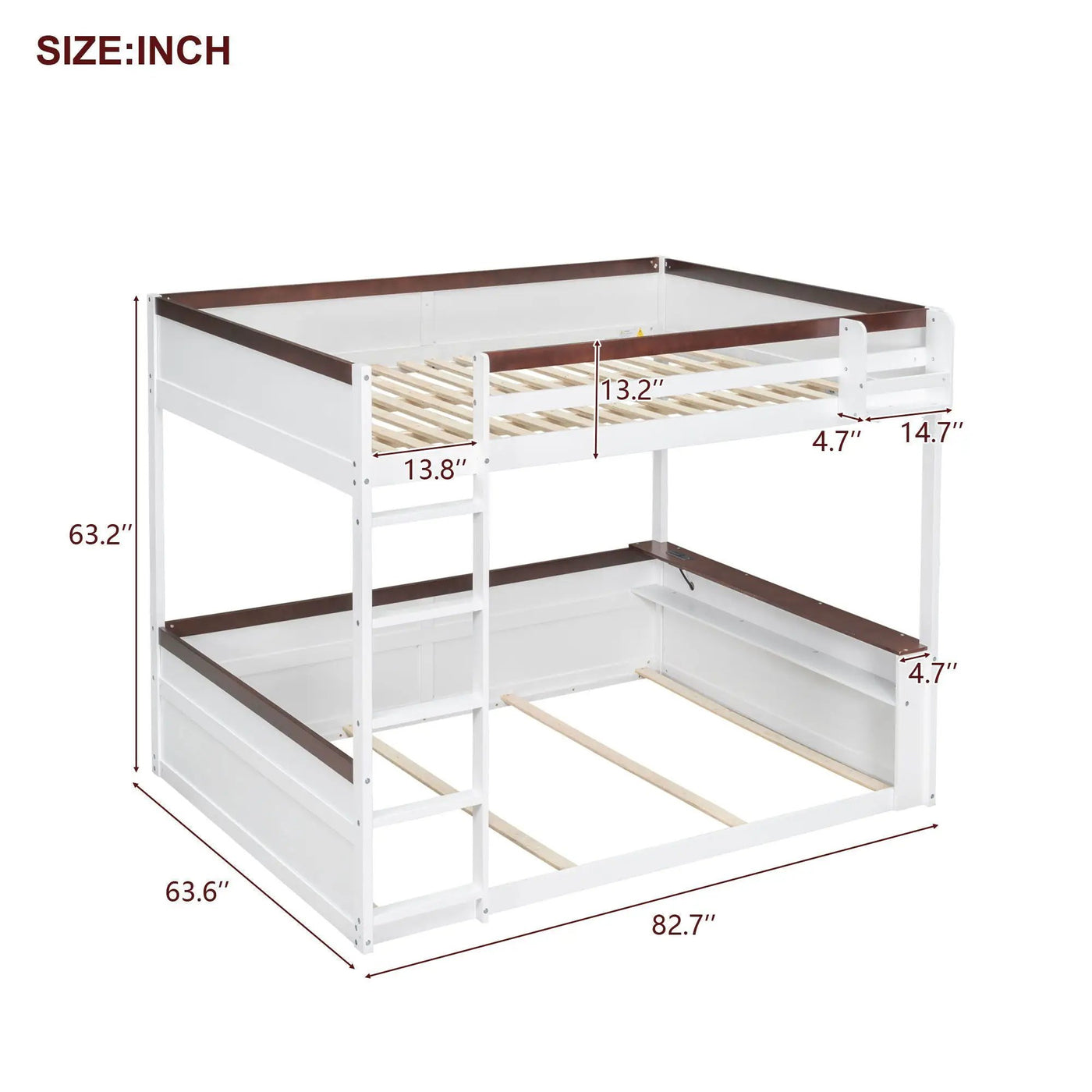 Bunk Bed With Built In Shelves, Storage Box, LED Light And USB Charging Station by HouseOfZazla