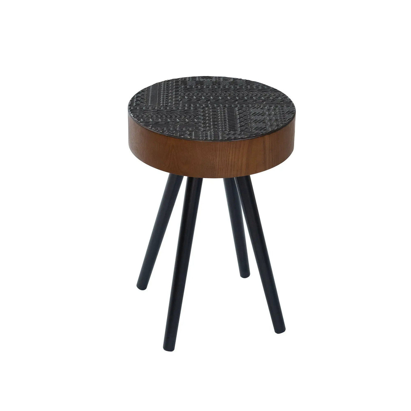 Round Coffee Table With Carved Top For Living Room by HouseOfZazla