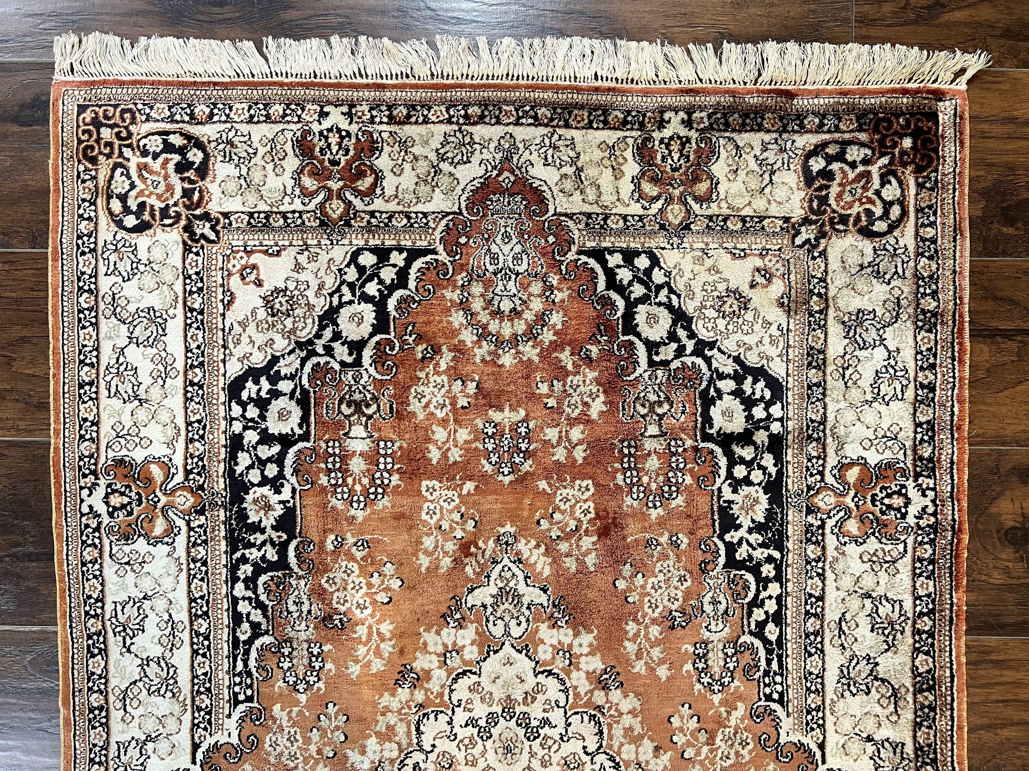 Turkish Silk Rug 3x5, Very Fine 400 KPSI, Floral Medallion, Hand Knotted by Jewel Rugs