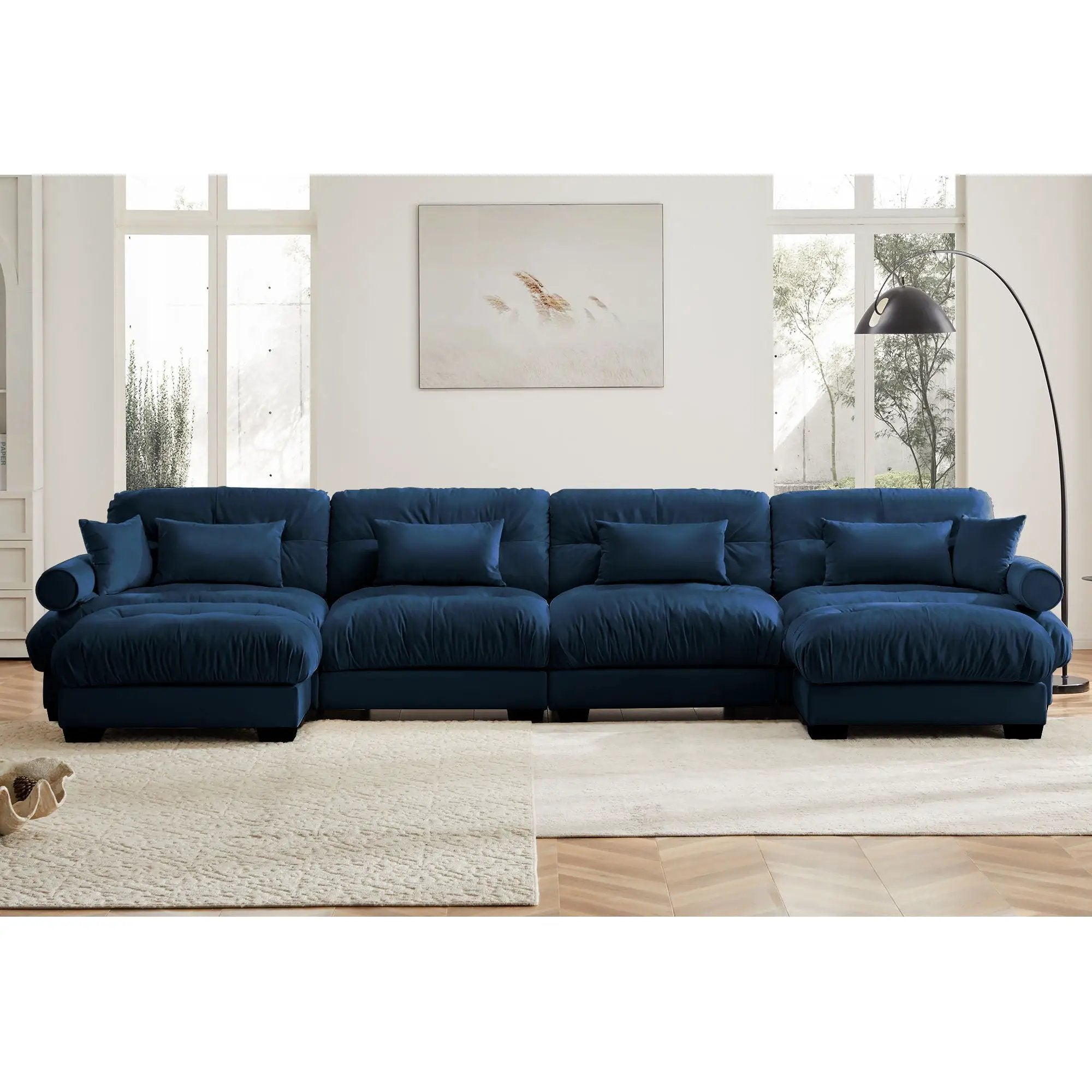 Super Comfort Oversized Modular Sectional Sofa With Movable Ottoman by Unique Piece Furniture