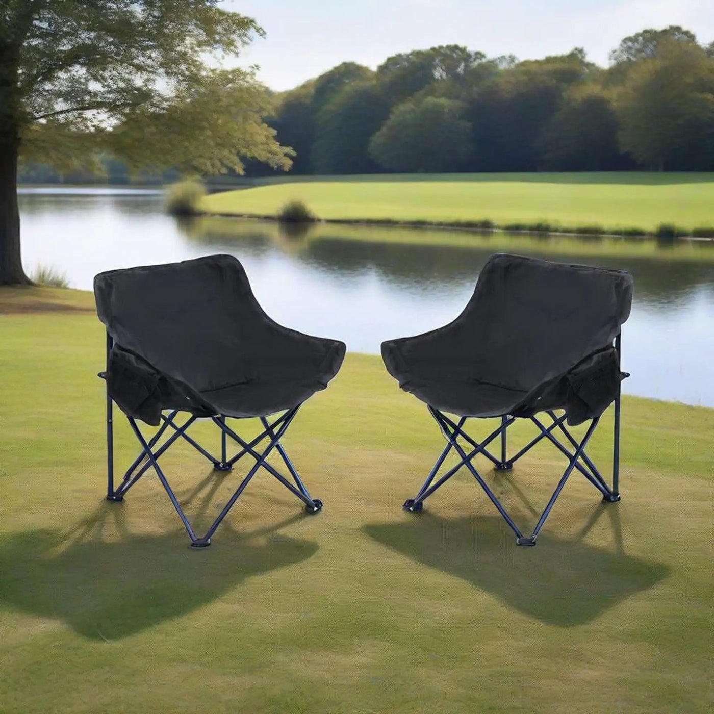 Portable Folding Camping Chairs With Carry Bag (Set of 2) by HouseOfZazla