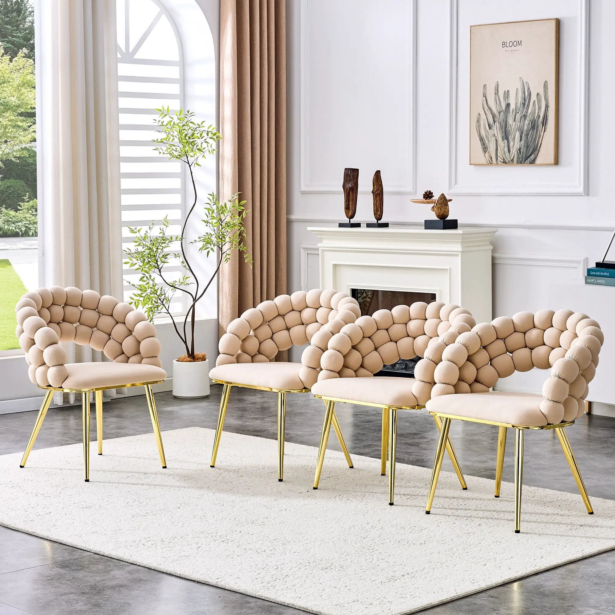 Puffy Bubble, Ball Chain Chairs For Dining Room (Set of 2) by Unique Piece Furniture