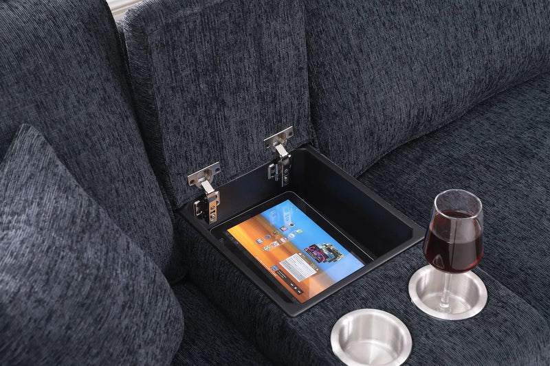 Gina - Sectional Sofa With Ottoman - Black by Unique Piece Furniture