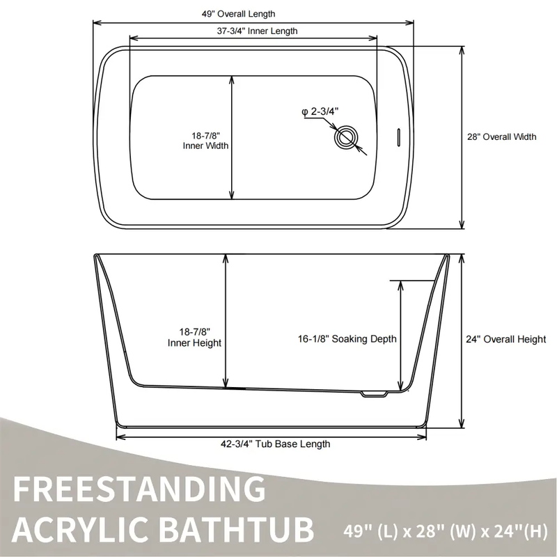 49'' Acrylic Freestanding Soaking Bathtub by HouseOfZazla