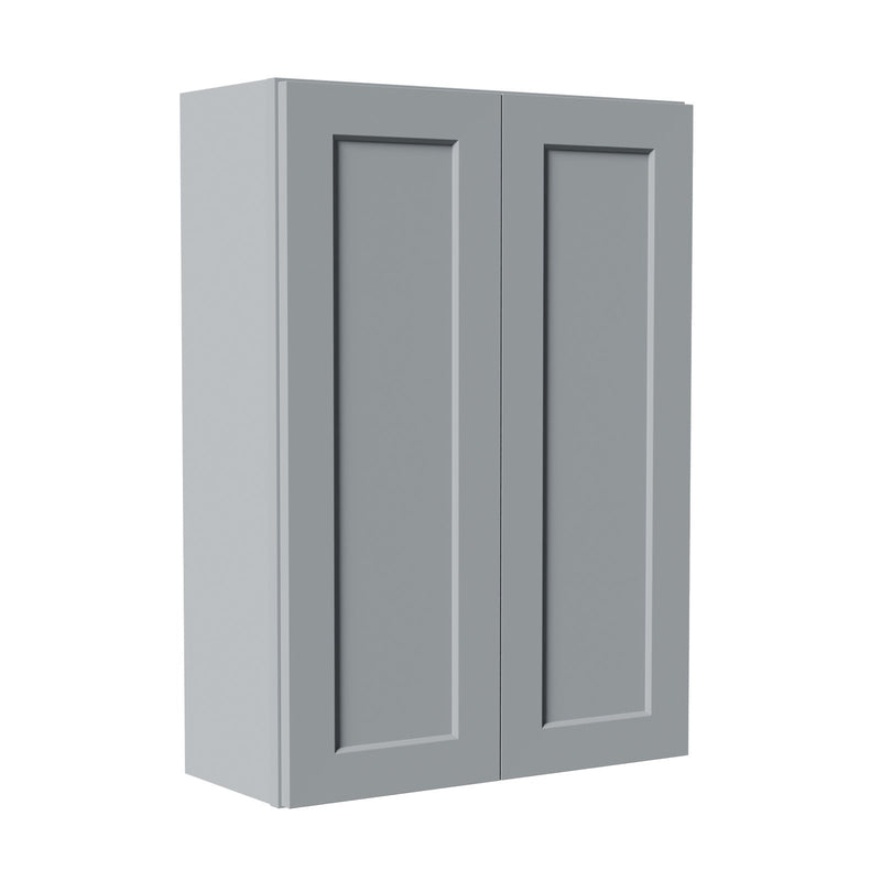 Gray Shaker Solid Wood Wall Cabinet with Soft-Close Doors by HouseOfZazla