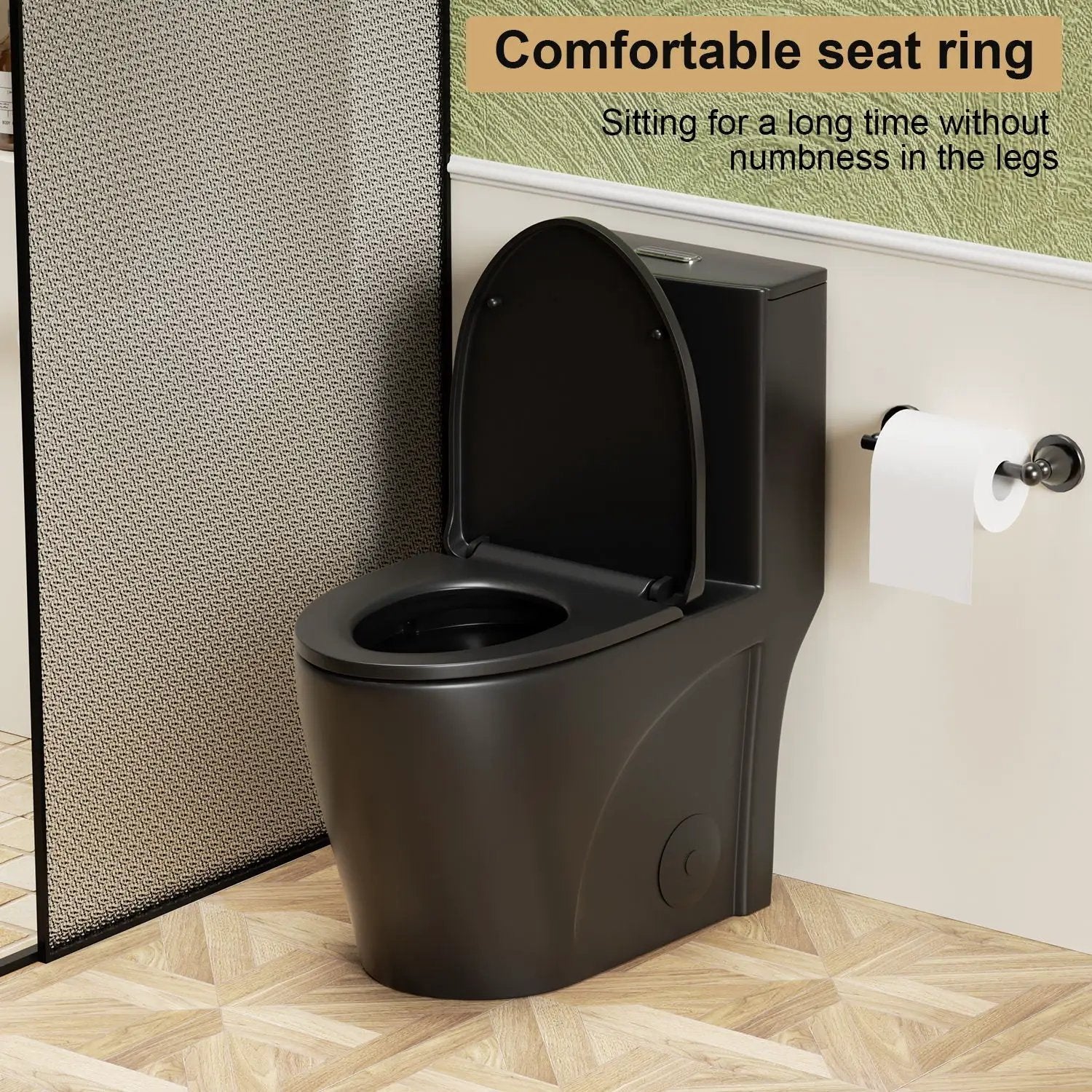 1 Piece Toilet With Tornado Flush, Dual Flush, And ADA Height Comfort Chair by HouseOfZazla