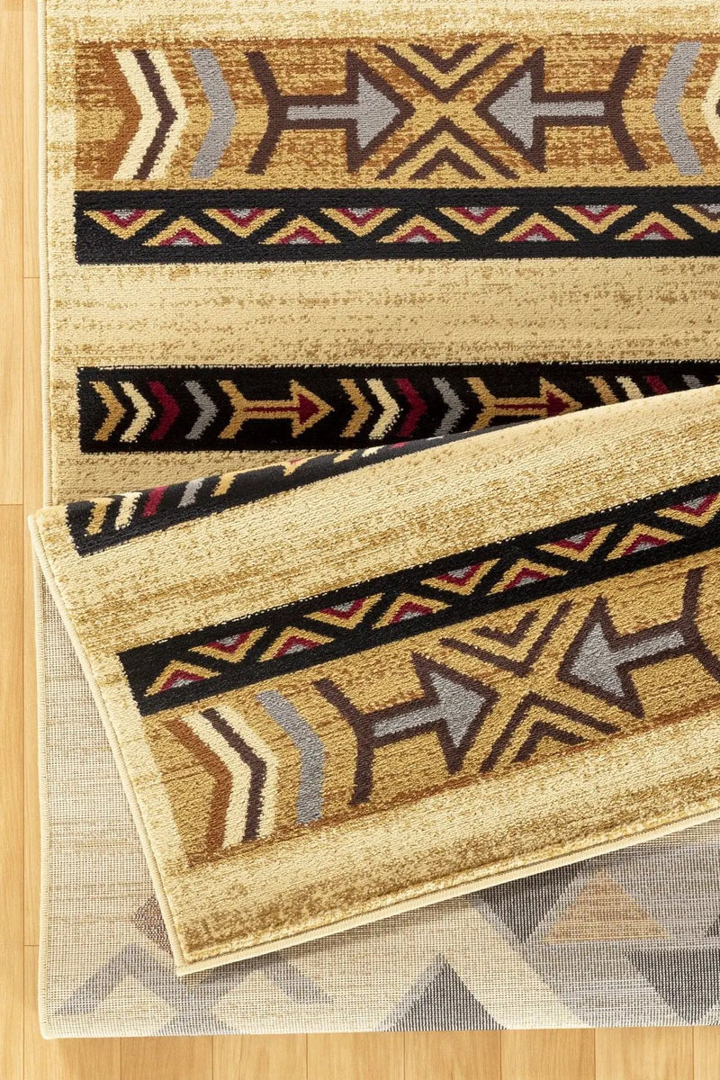 Tribes - 5'3" X 7'3" Southwest Area Rug Polypropylene - Cream by Unique Piece Furniture