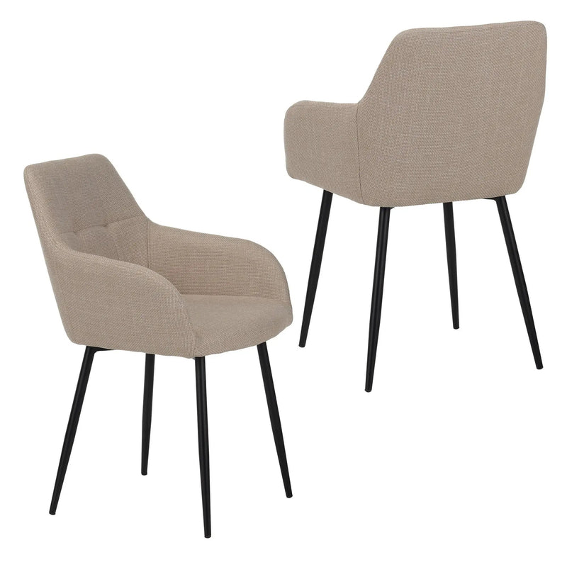 Dining Chair With Backrest And Wide Seat (Set of 2) - Beige by Unique Piece Furniture