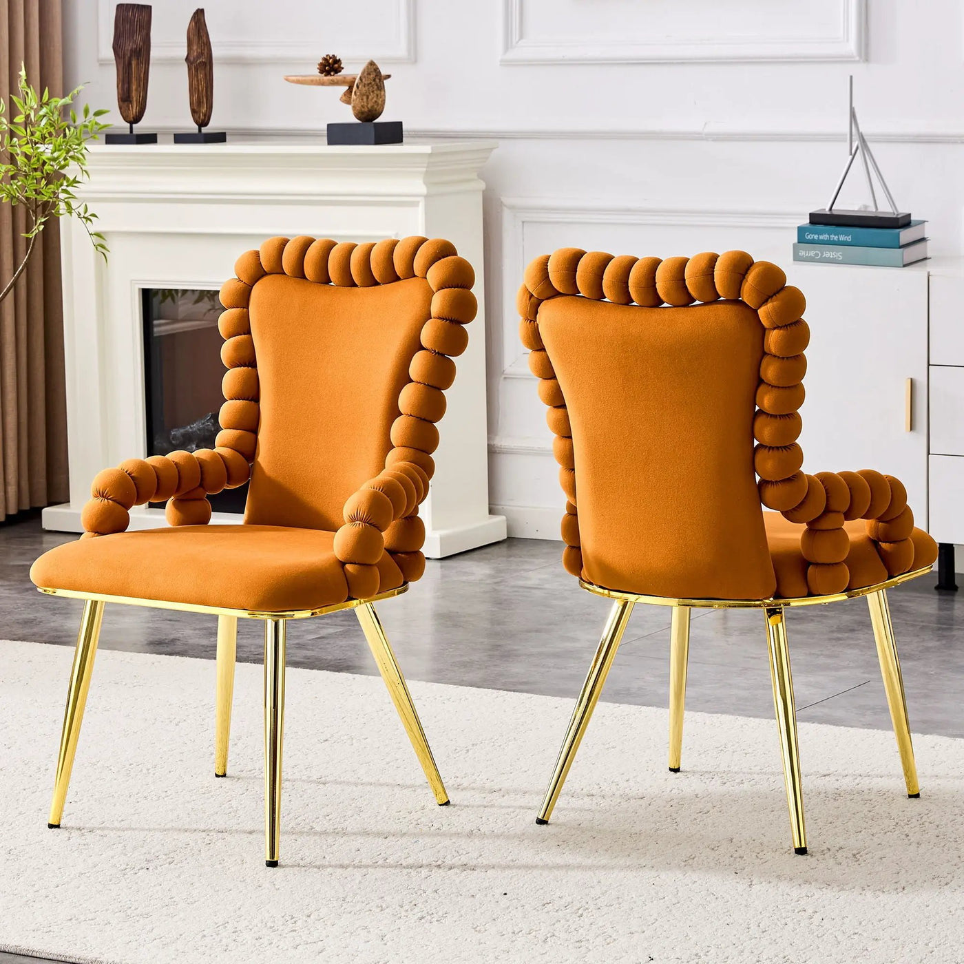 Puffy Bubble, Ball Chain Chair With Armrests For Dining Room (Set of 2) by HouseOfZazla