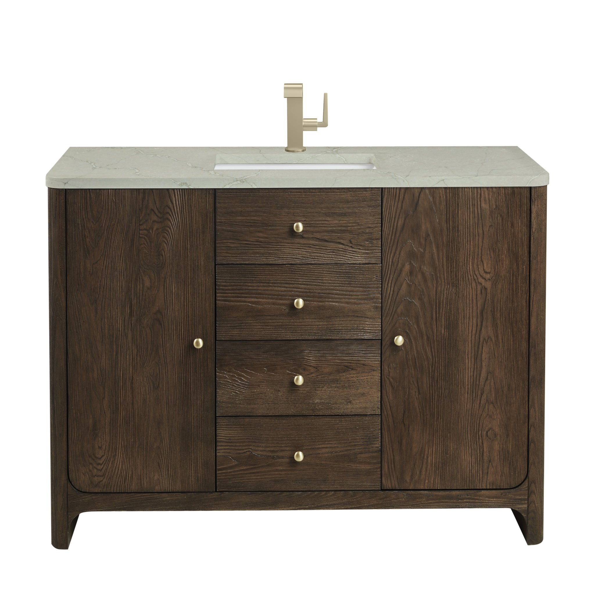 James Martin Gracyn 48" Single Bathroom Vanity, Sable with Victorian Silver (Quartz) countertop