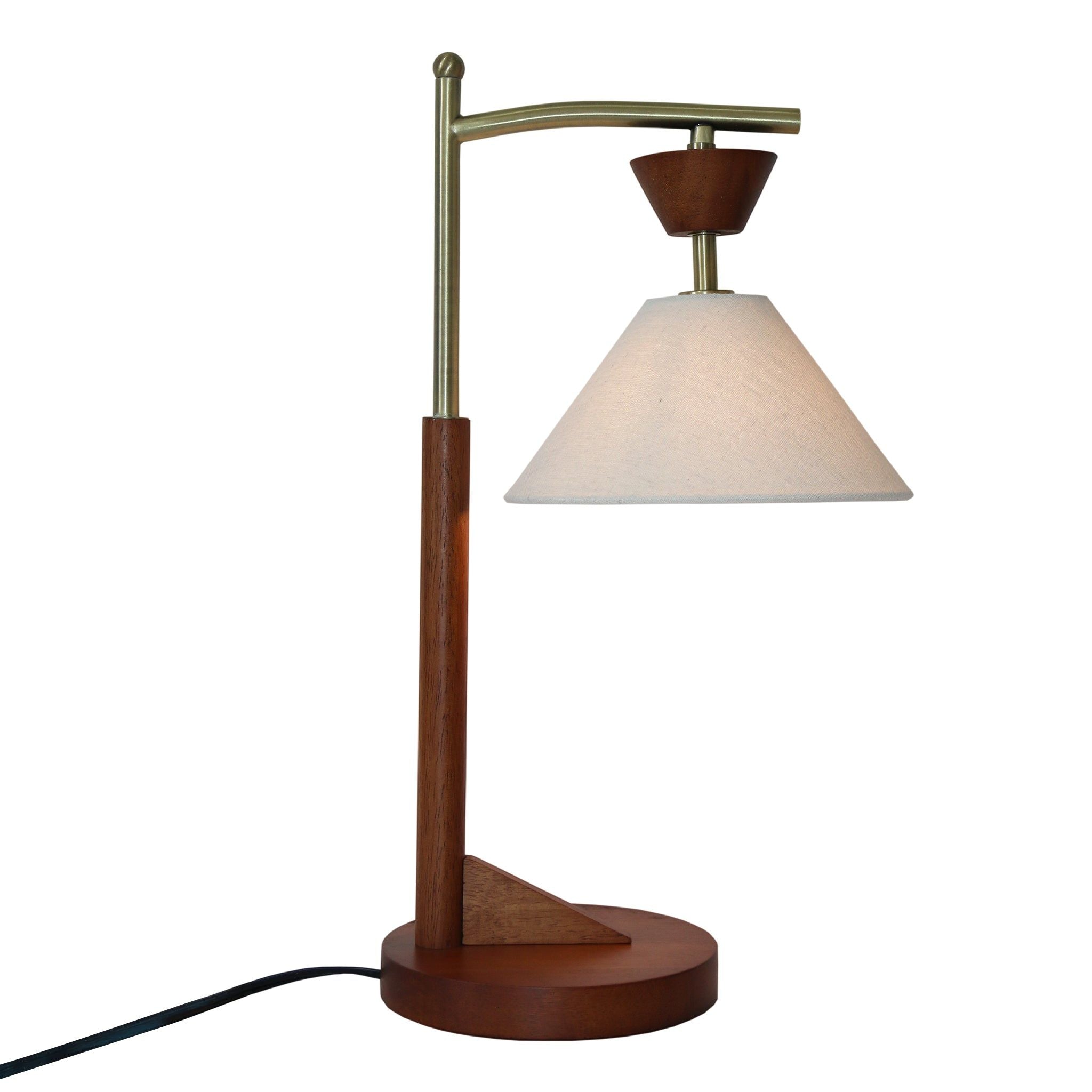 Nightstand Desk Lamp With Cone Shade For Eye Protection - Brown by HouseOfZazla