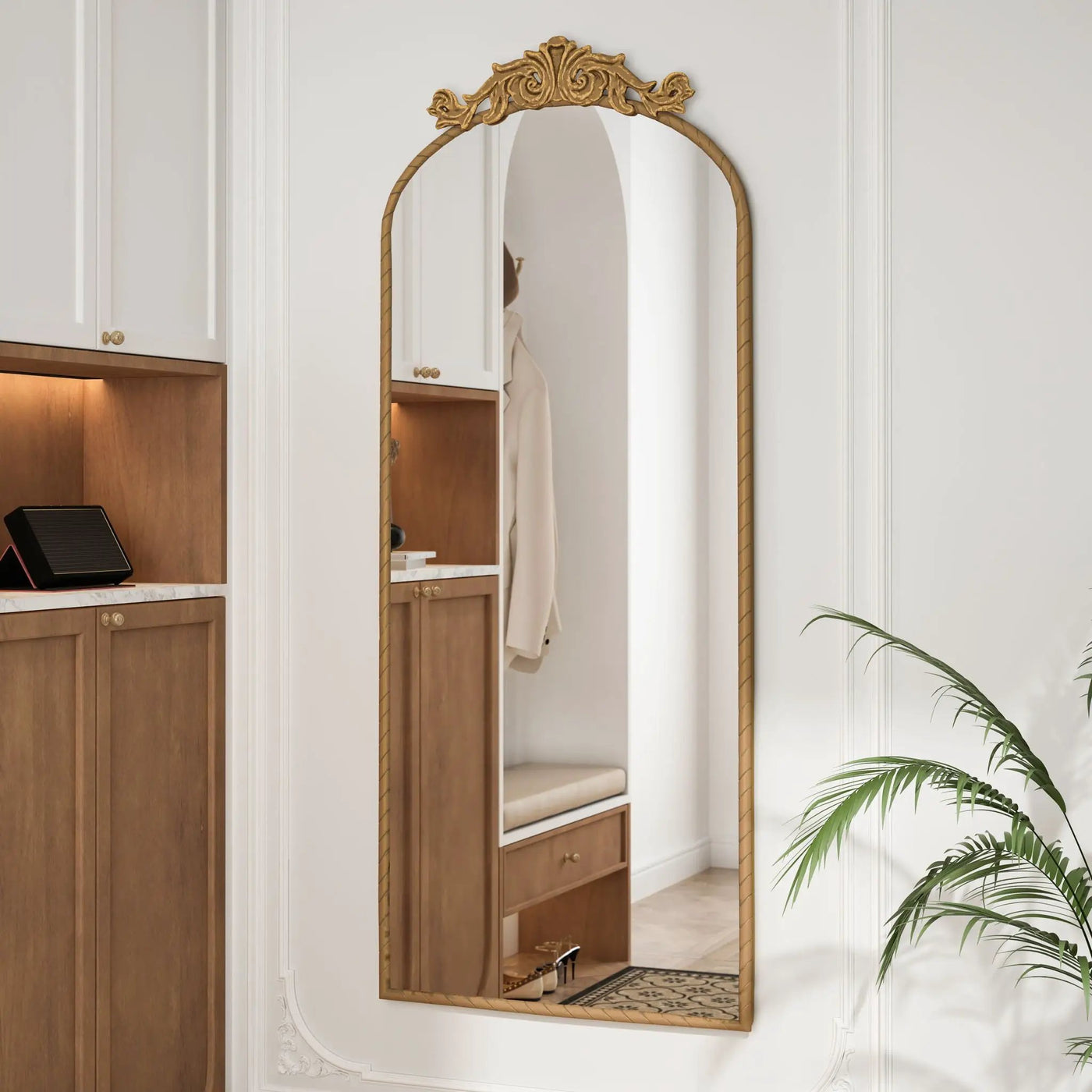 Vintage Arched Full Body Mirror, Wall Mounted For Living Room by HouseOfZazla
