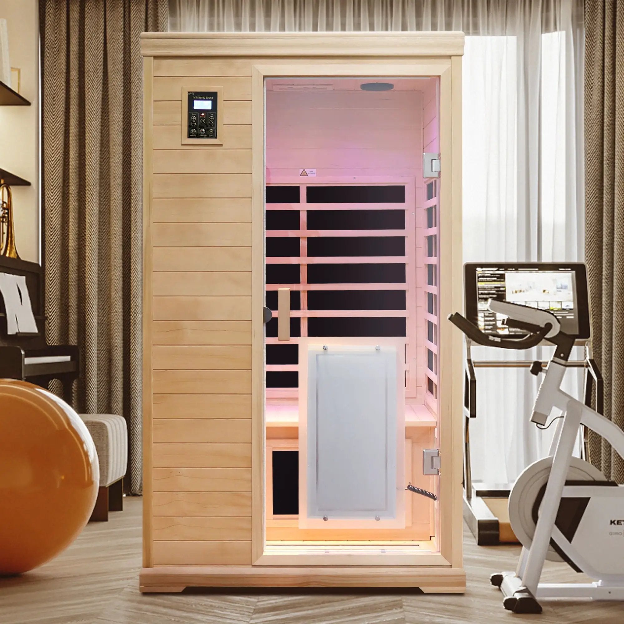 2 Person Far Infrared Hemlock Indoor Sauna Room - Natural by HouseOfZazla