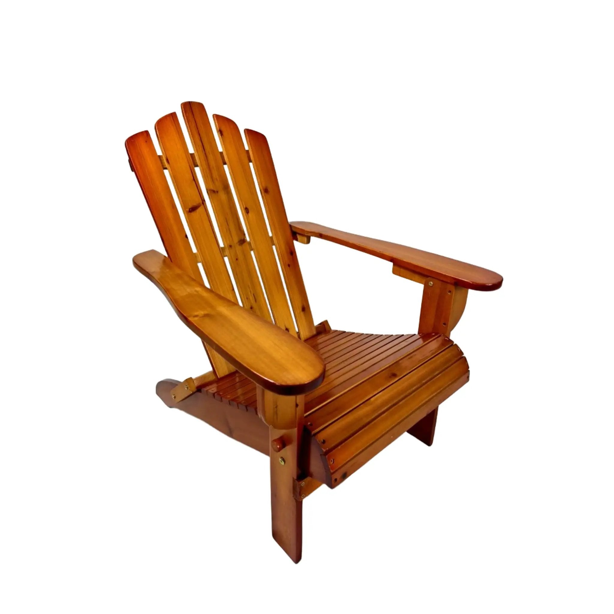 Foldable Solid Wood Adirondack Chair in Oak Finish by HouseOfZazla