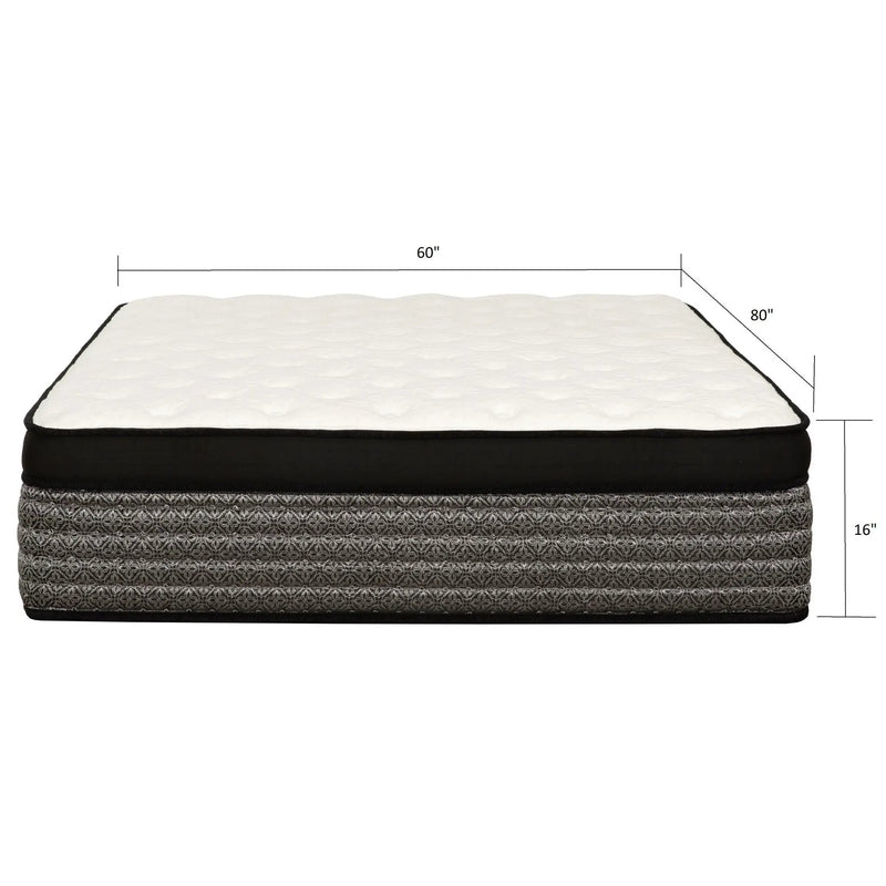 16" Premium Hybrid Mattress In A Box Plush Gel Memory Foam Top With Cooling Technology - Gray / White - Queen by Unique Piece Furniture