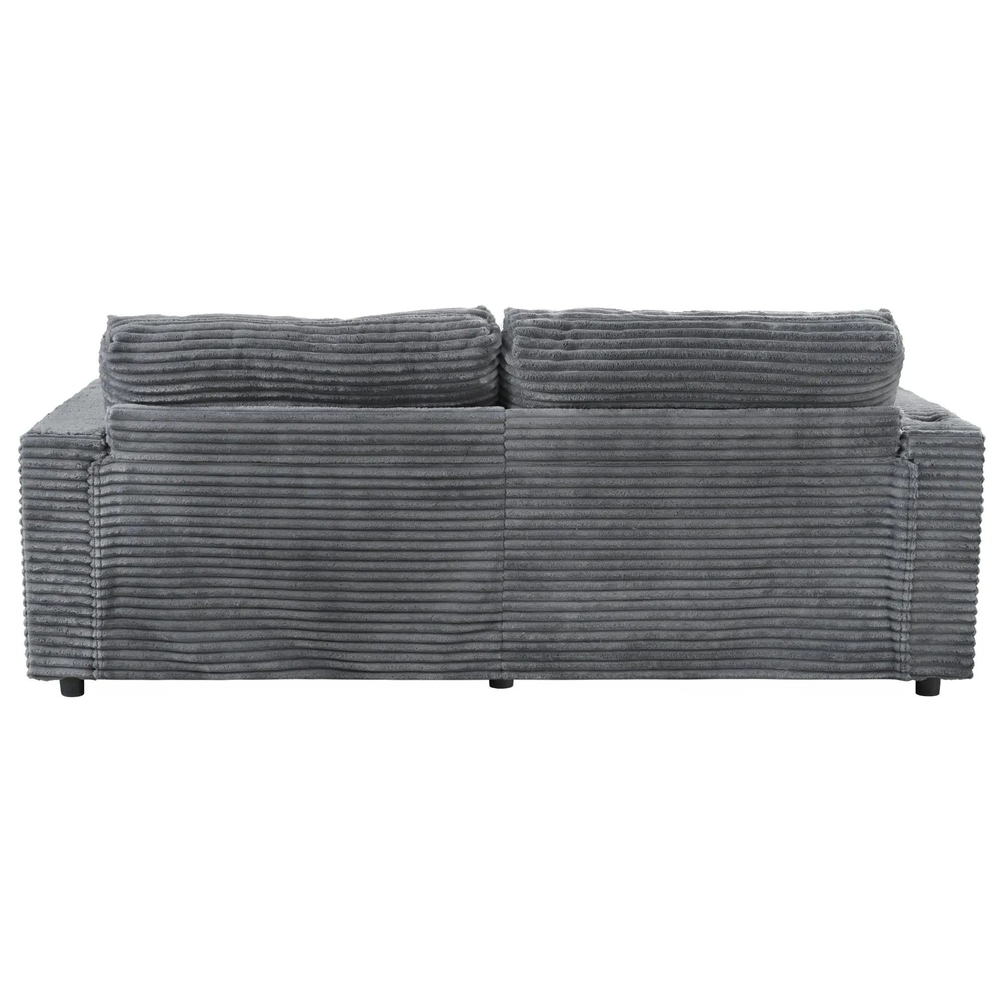 Oversized Loveseat Chaise With 2 USB Ports, 2 Cup Holders And 2 Throw Pillows by HouseOfZazla