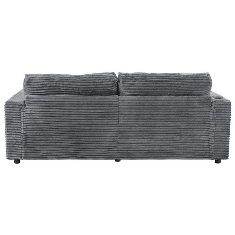 Oversized Loveseat Chaise With 2 USB Ports, 2 Cup Holders And 2 Throw Pillows by HouseOfZazla