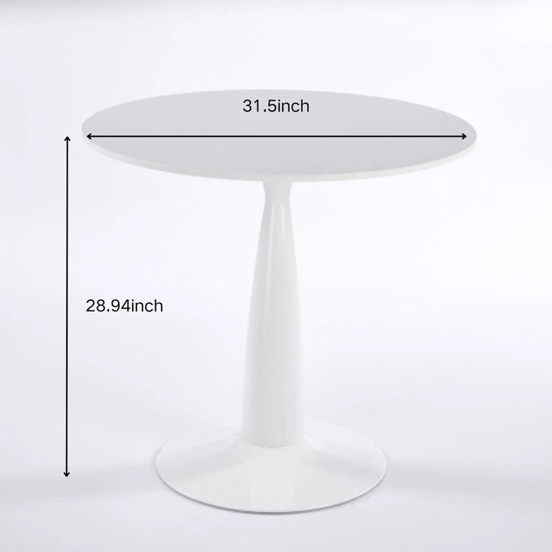 Pedestal Table, Round For Kitchen - White by Unique Piece Furniture
