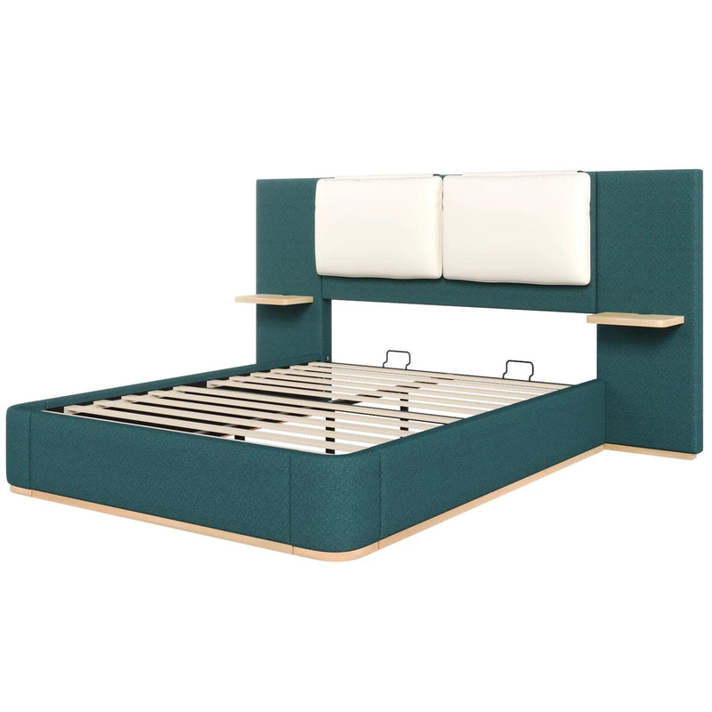 Queen Size Upholstered Platform Bed with Panel by HouseOfZazla