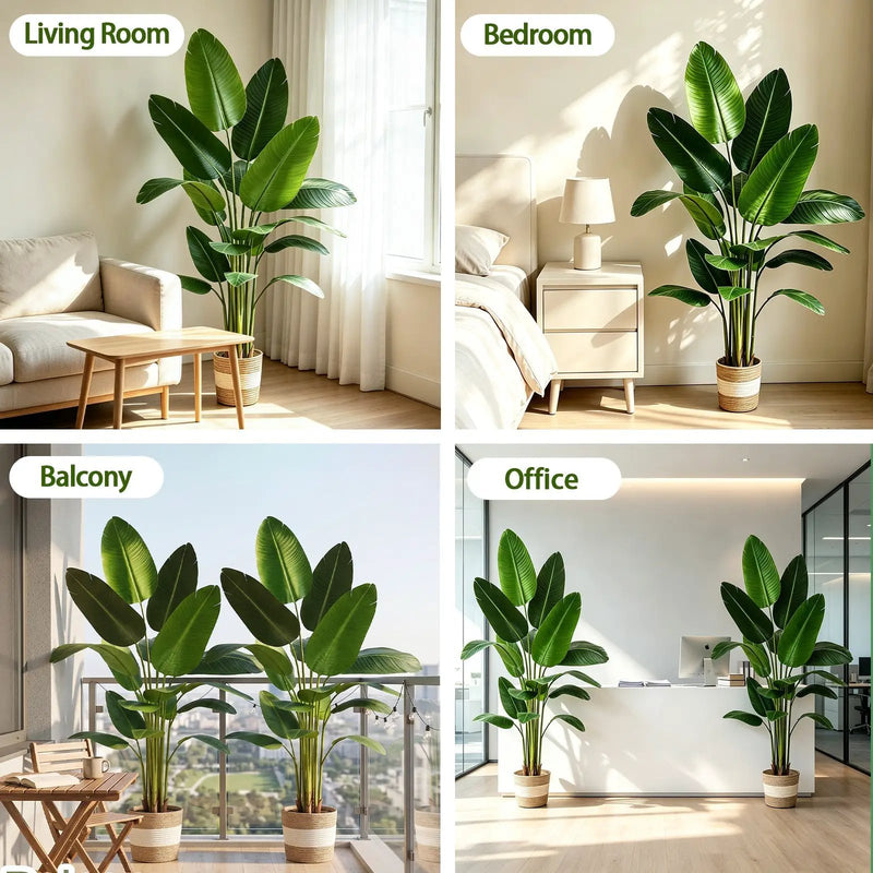 Bird of Paradise Artificial Plant - 6 Ft Tall Faux Banana Leaf Tree by HouseOfZazla