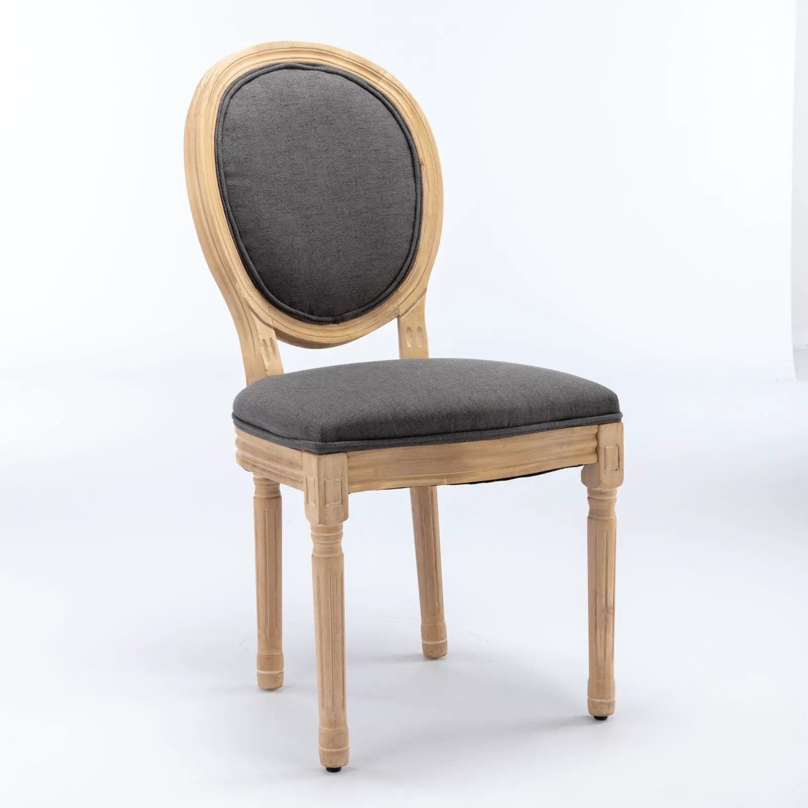 French Style Solid Wood Frame Antique Painting Fabric Back Dining Chair (Set of 2) by Unique Piece Furniture