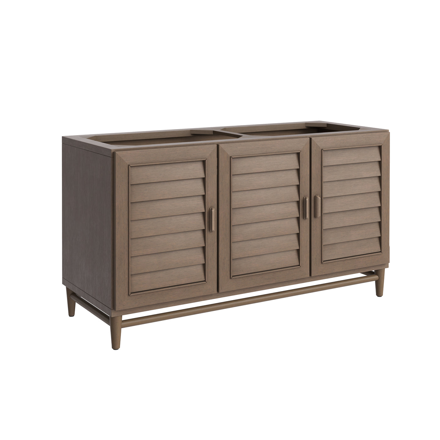 James Martin Portland 60" Double Bathroom Vanity, Whitewashed Walnut, cabinet without a countertop
