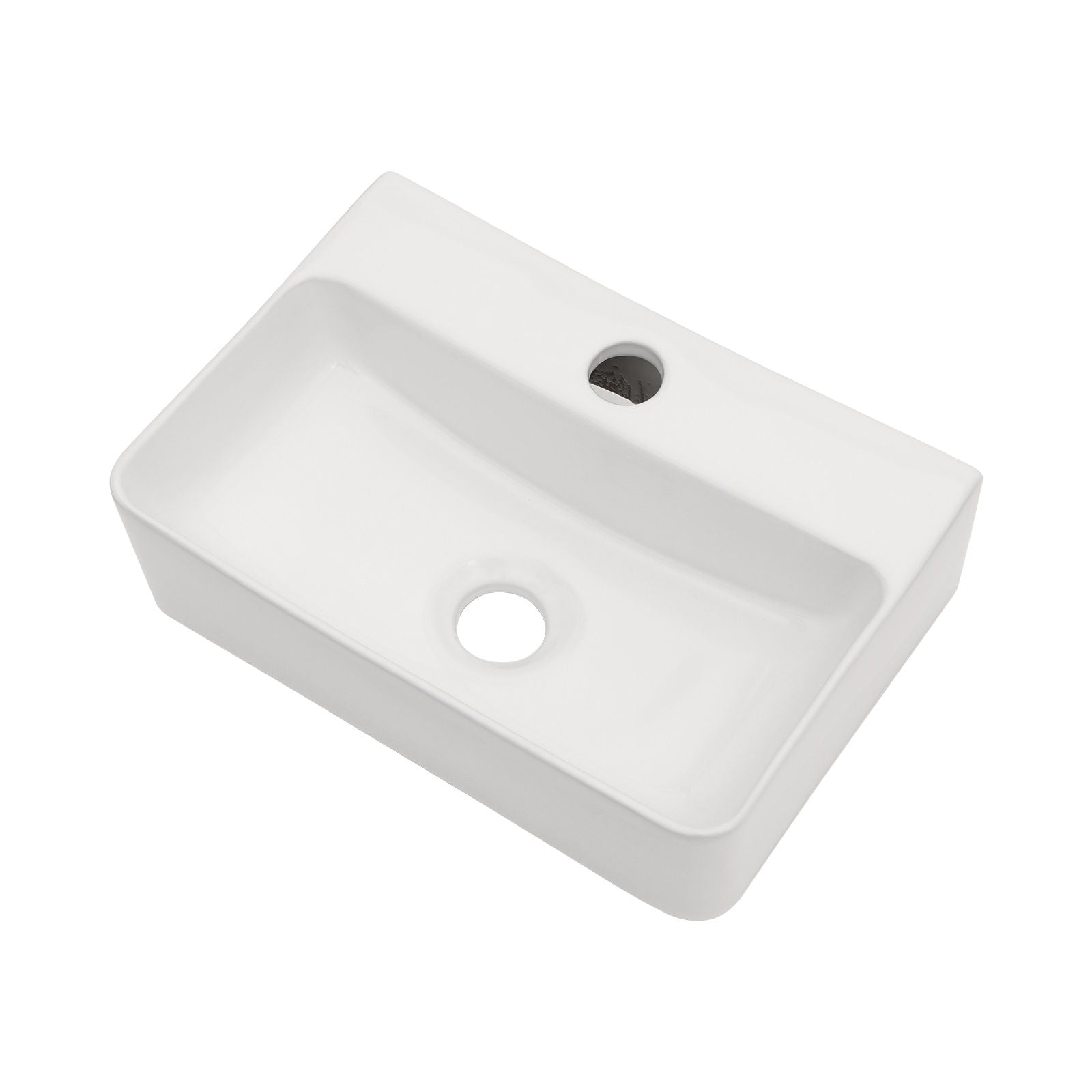 Ceramic Rectangle Wall Mount Bathroom Sink With Single Faucet Hole by HouseOfZazla