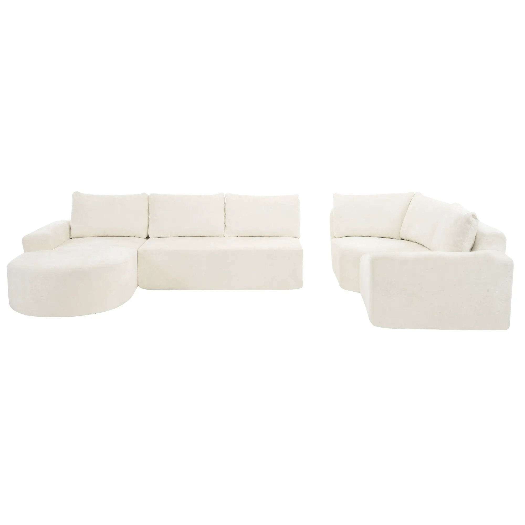 U-Shaped Oversized Modular Cloud Sectional Sofa With Deep Seat For Living Room by HouseOfZazla