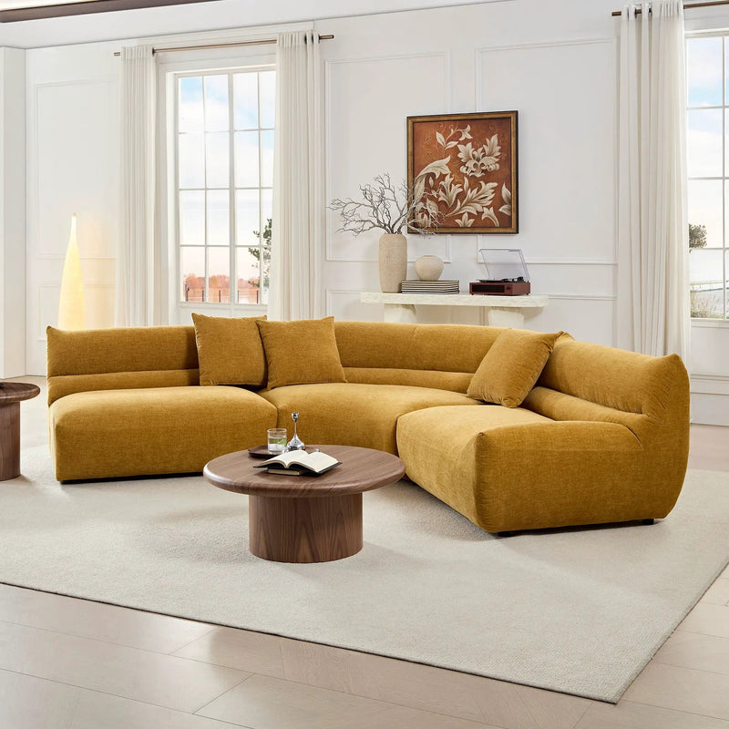 Modular Curved Sectional Sofa, 3-Piece Free-Form Configuration by HouseOfZazla