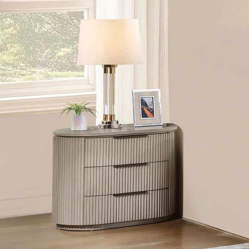 Leanna - Nightstand With USB Port - Light Oak by Unique Piece Furniture