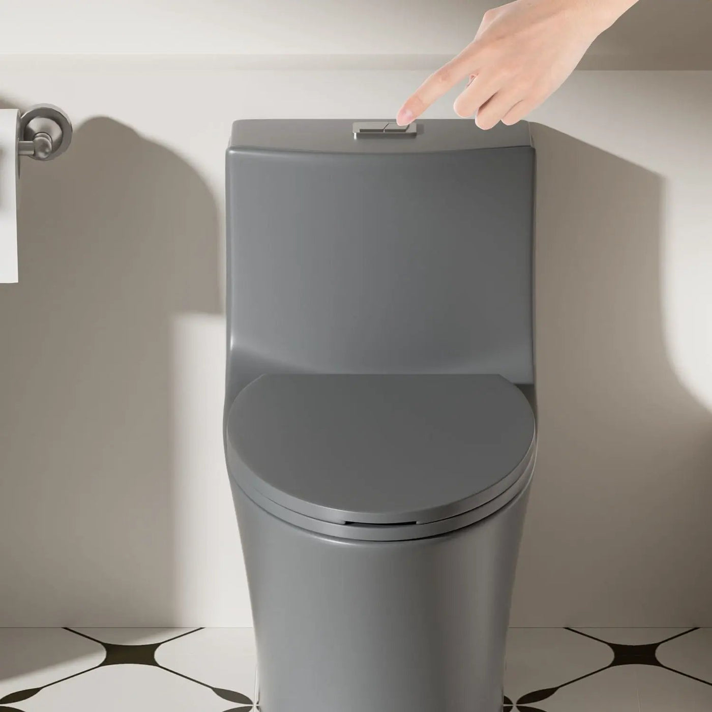 1 Piece Toilet With Dual Flush And Soft Closing Seat by HouseOfZazla