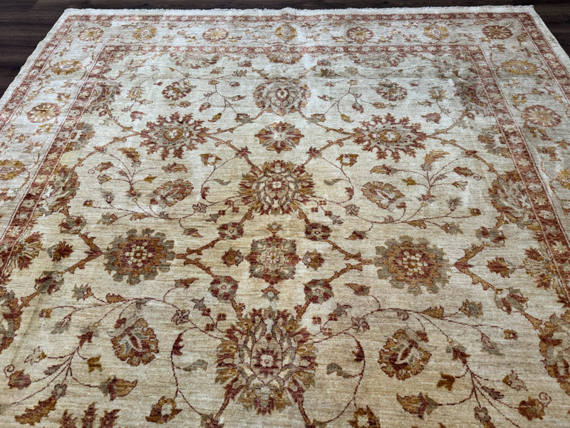 Pakistani Peshawar Rug 8x10, Pak Persian Traditional Oriental Carpet, Handmade, Wool, Allover Pattern by Jewel Rugs
