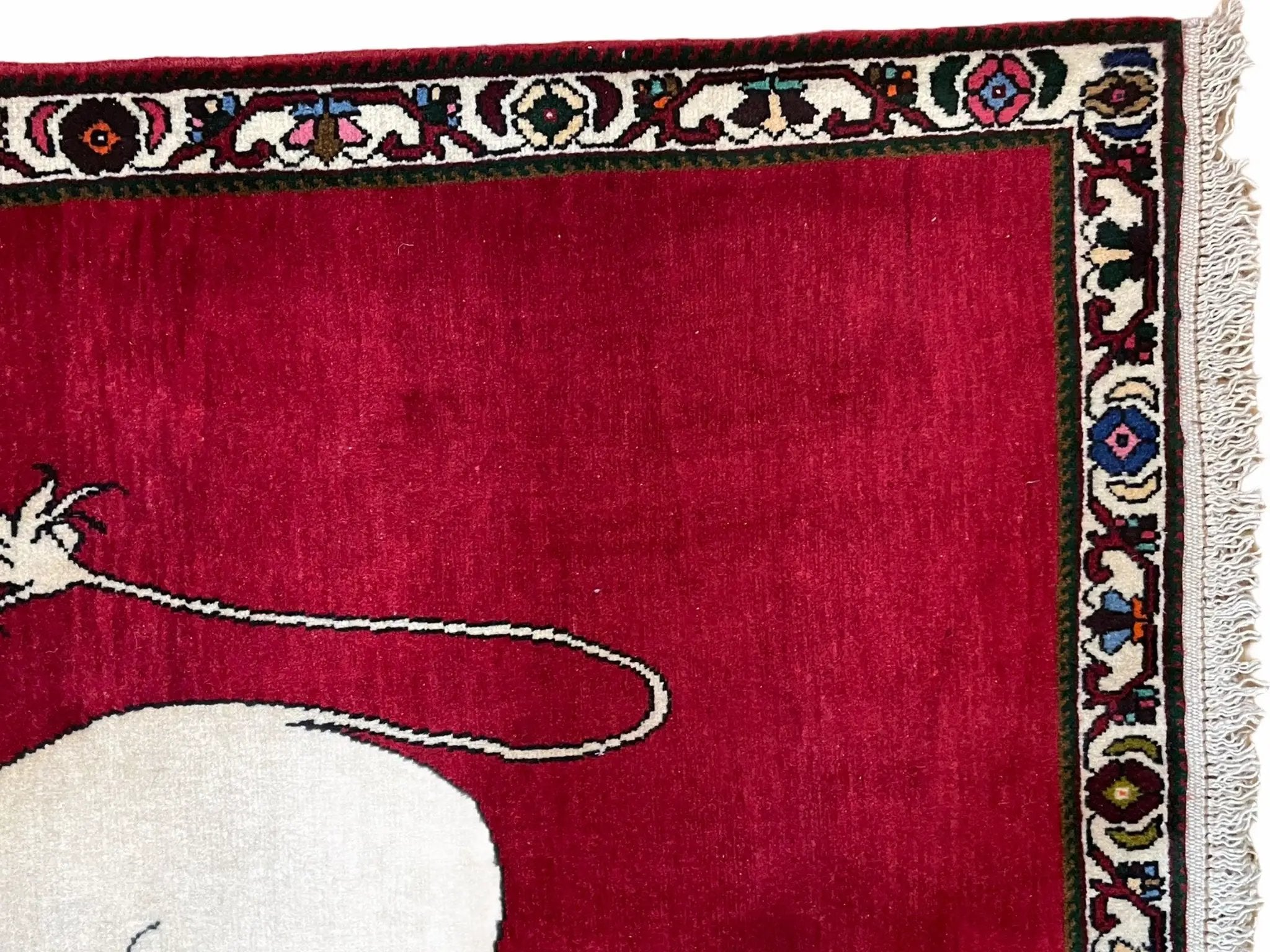 4 X 6 Handmade Hand-Knotted Quality Wool Rug Zagros Lion Red Ivory Tribal Rug by Jewel Rugs