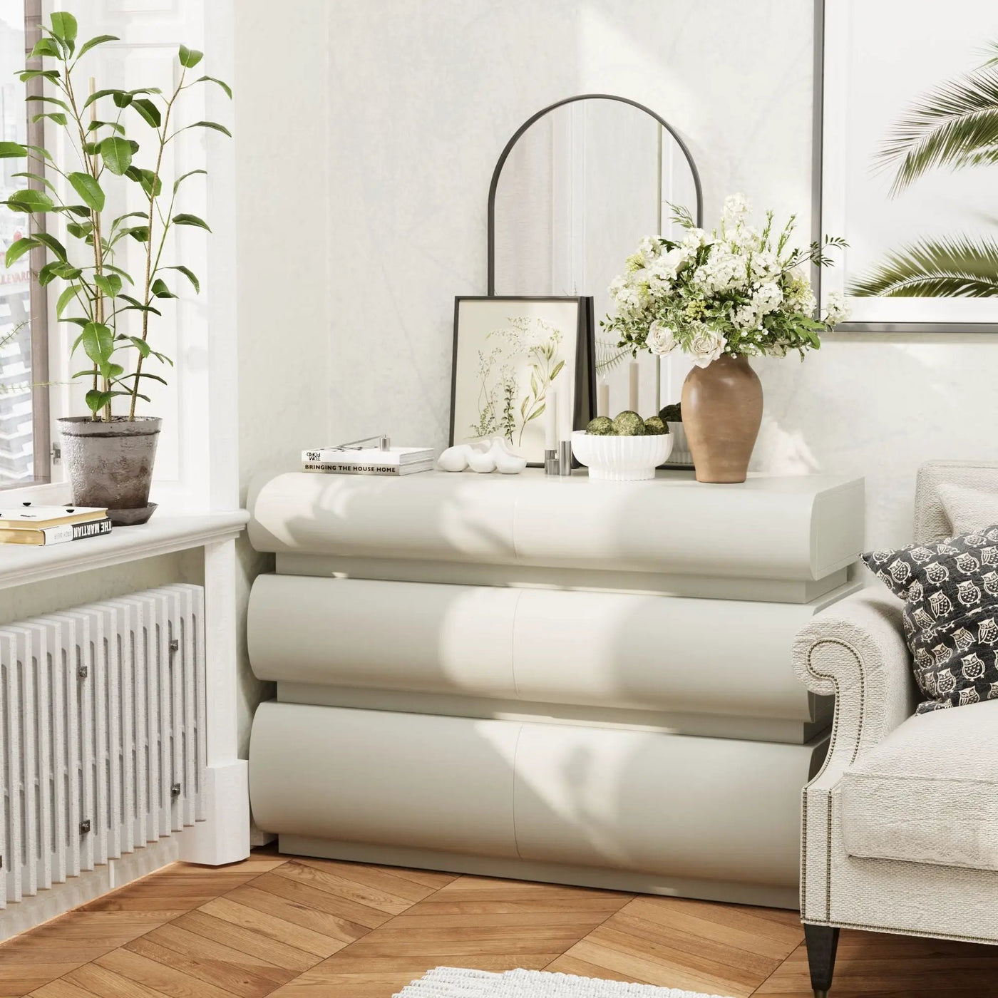 Minimalist Modern 6 Drawer Dresser, Handle Free Design With Wide Storage by HouseOfZazla