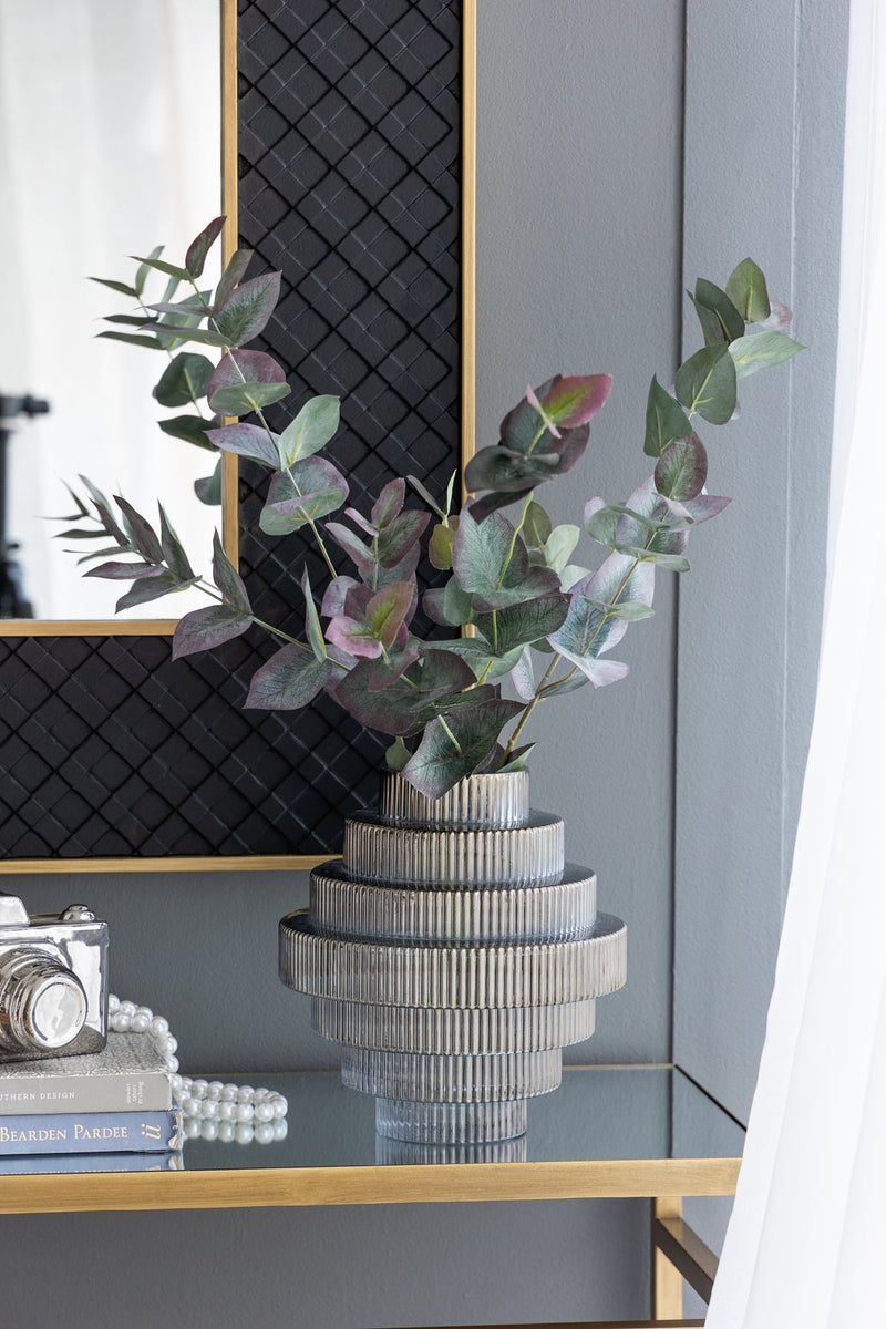 Multi-Tiered Geometric Vase with Smoked Glass Finish by HouseOfZazla