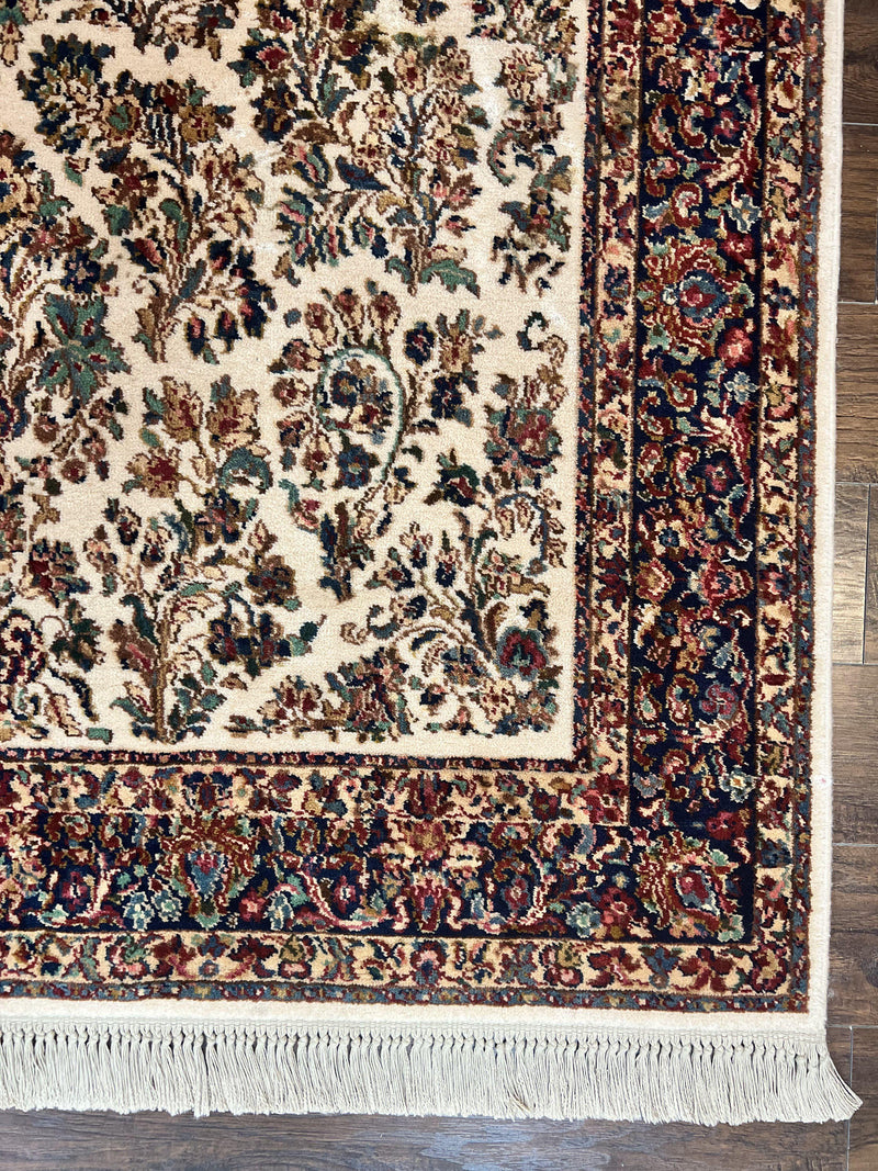 Karastan Rug 5.9 x 9, Ivory Sarouk #760, Wool Vintage Original Collection 700 Series by Jewel Rugs
