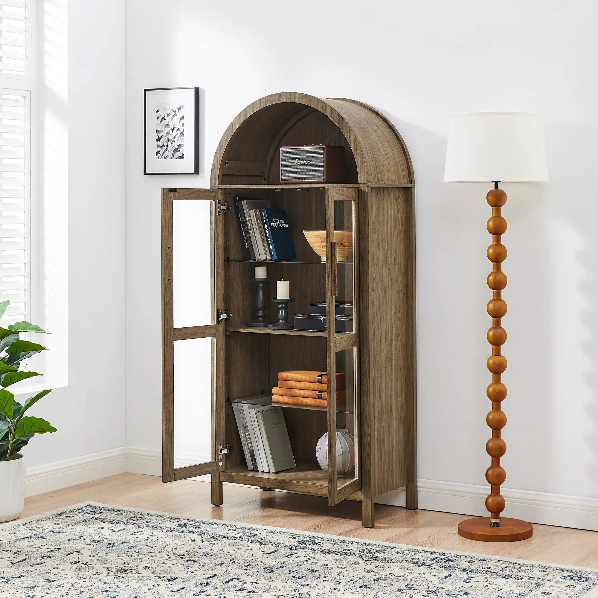 High Arched Storage Cabinet with Lamp by HouseOfZazla