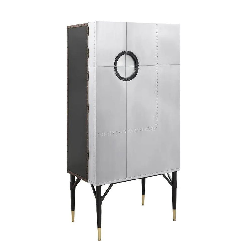 Yoela - Wine Cabinet - Leather & Aluminum by Unique Piece Furniture