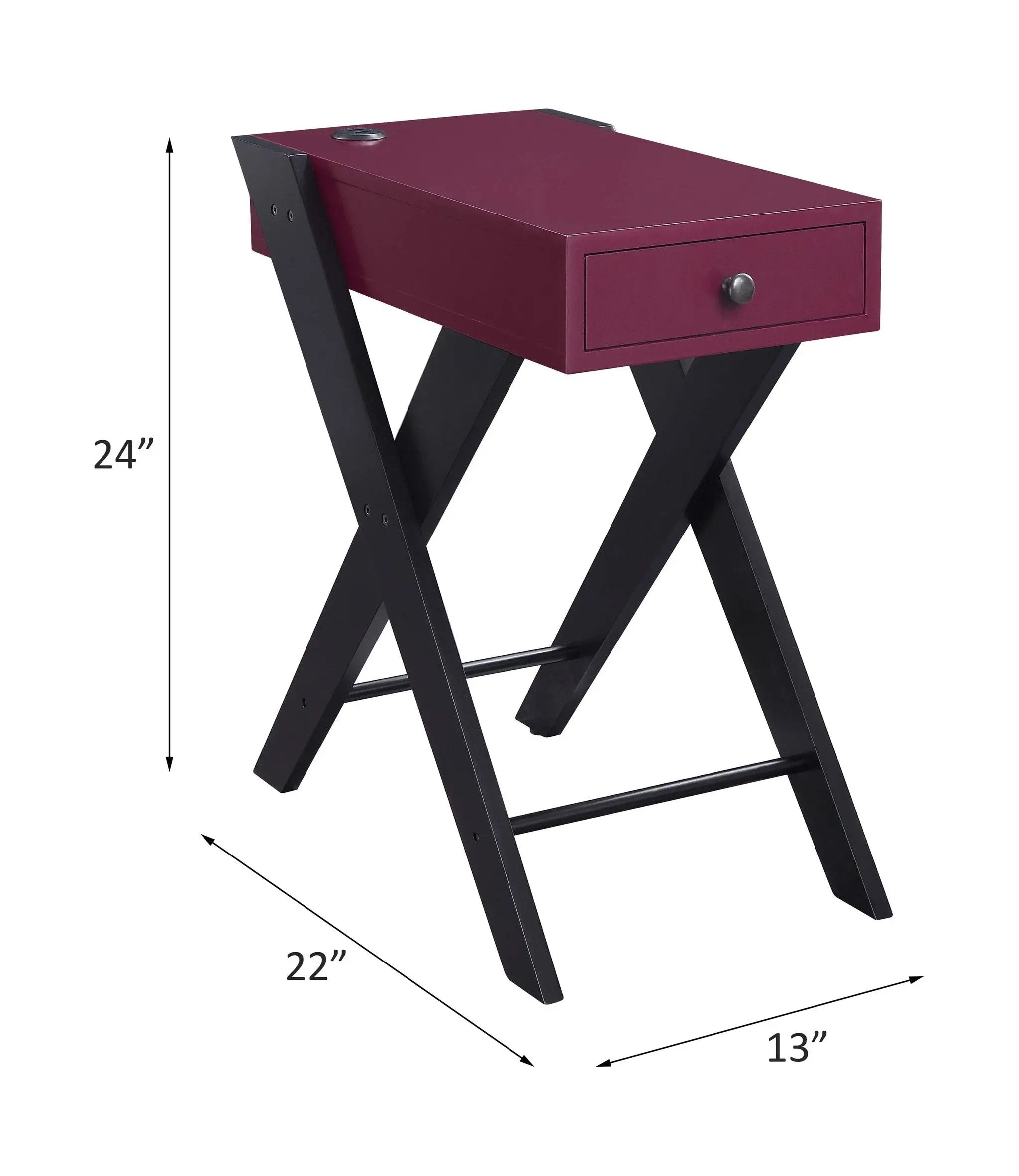 Fierce Accent Table with Built-in USB Port by HouseOfZazla
