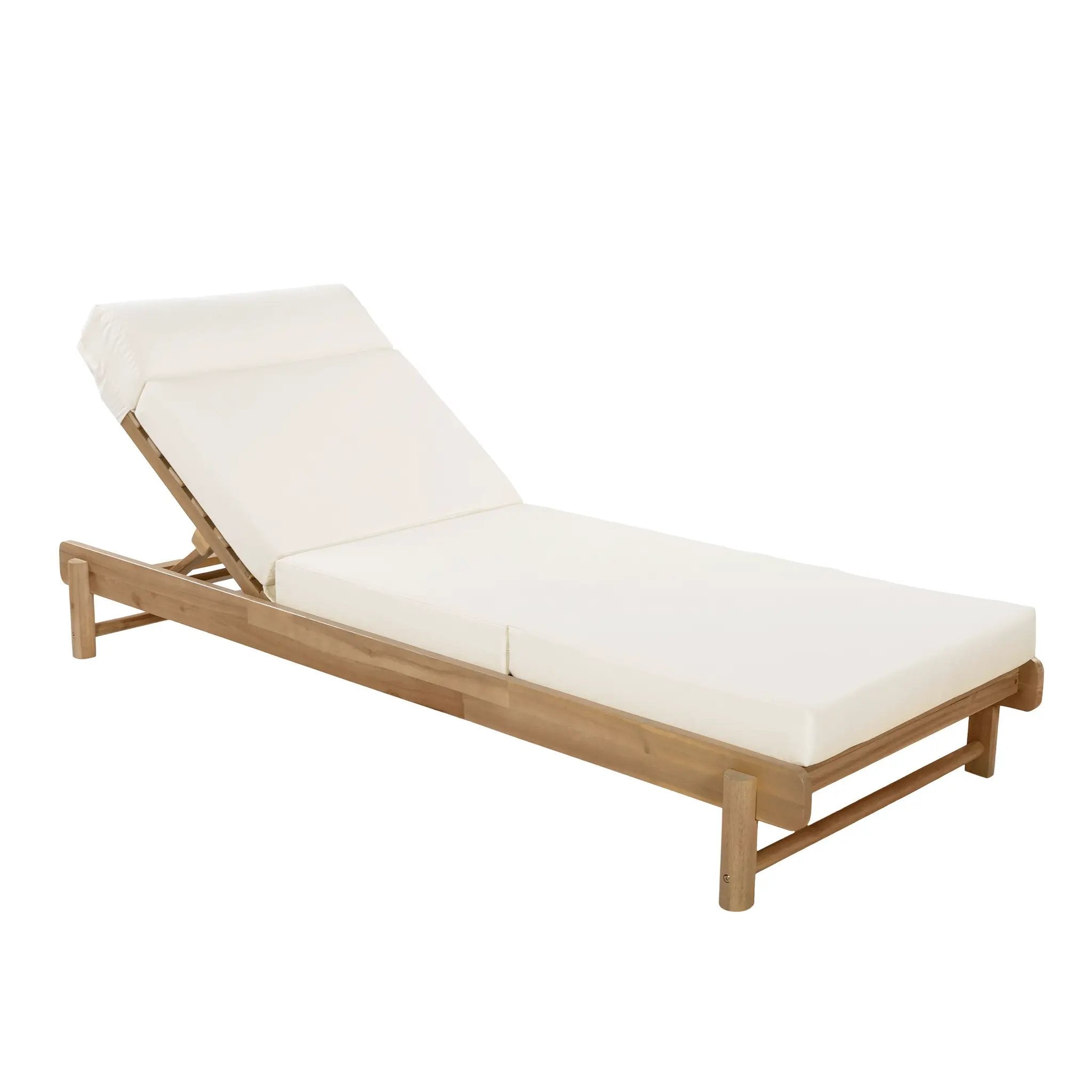 Light Teak Acacia Wood Chaise Lounge Set by HouseOfZazla