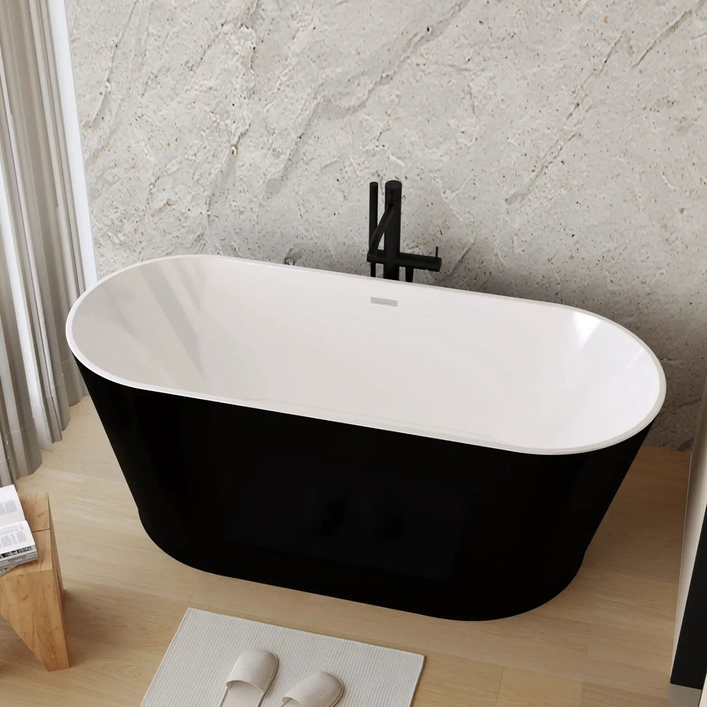 Glossy Freestanding Bathtub With Toe Tap Drain by HouseOfZazla