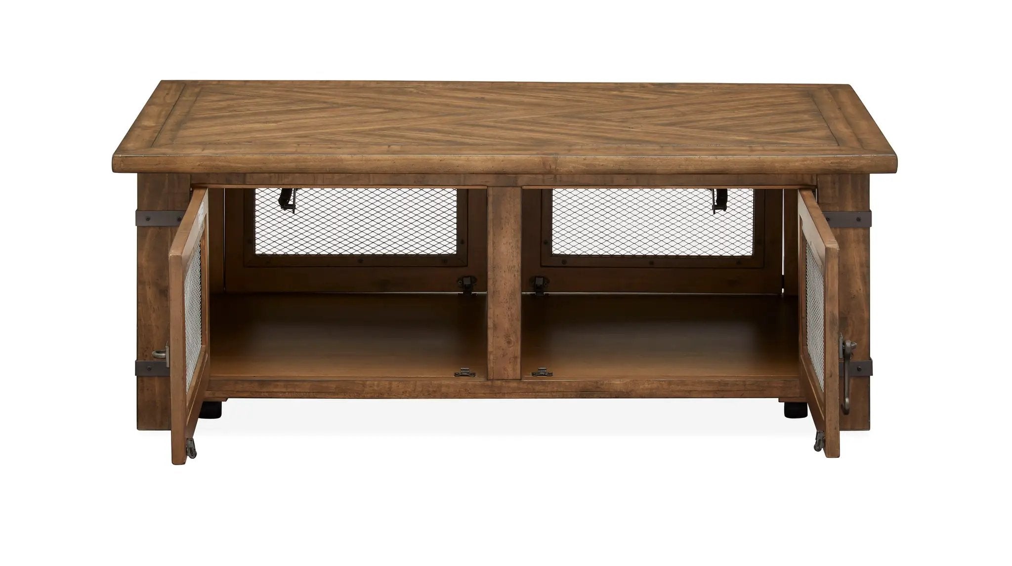Chesterfield - Top Storage Cocktail Table With Casters - Farmhouse Timber by Unique Piece Furniture
