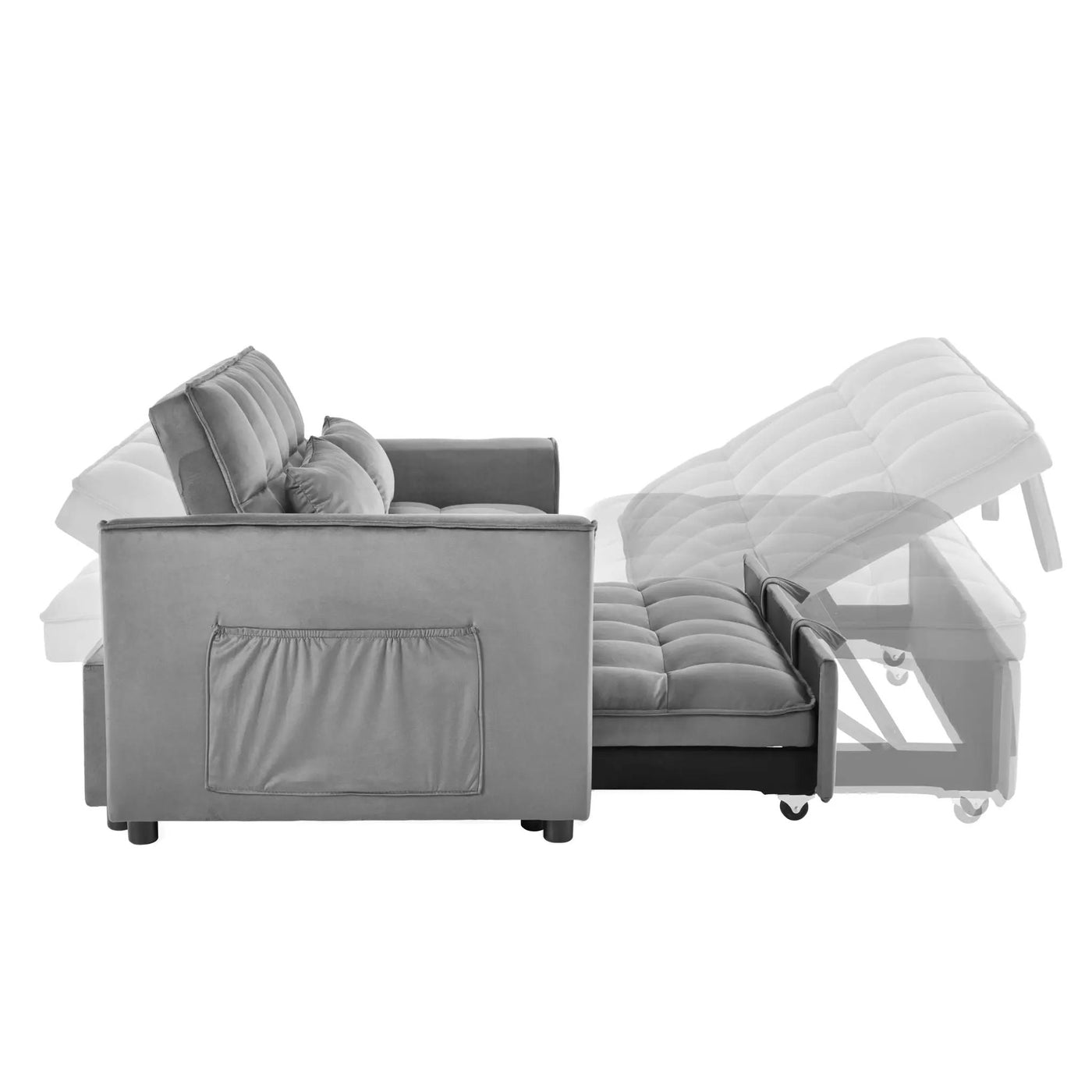 3 In 1 Pull Out Couch Convertible Sofa Bed With Reclining Backrest by Unique Piece Furniture