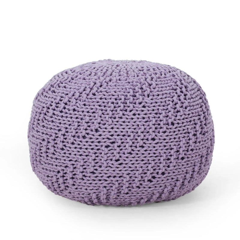 Bordeaux - Knitted Round Pouf Ottoman by Unique Piece Furniture