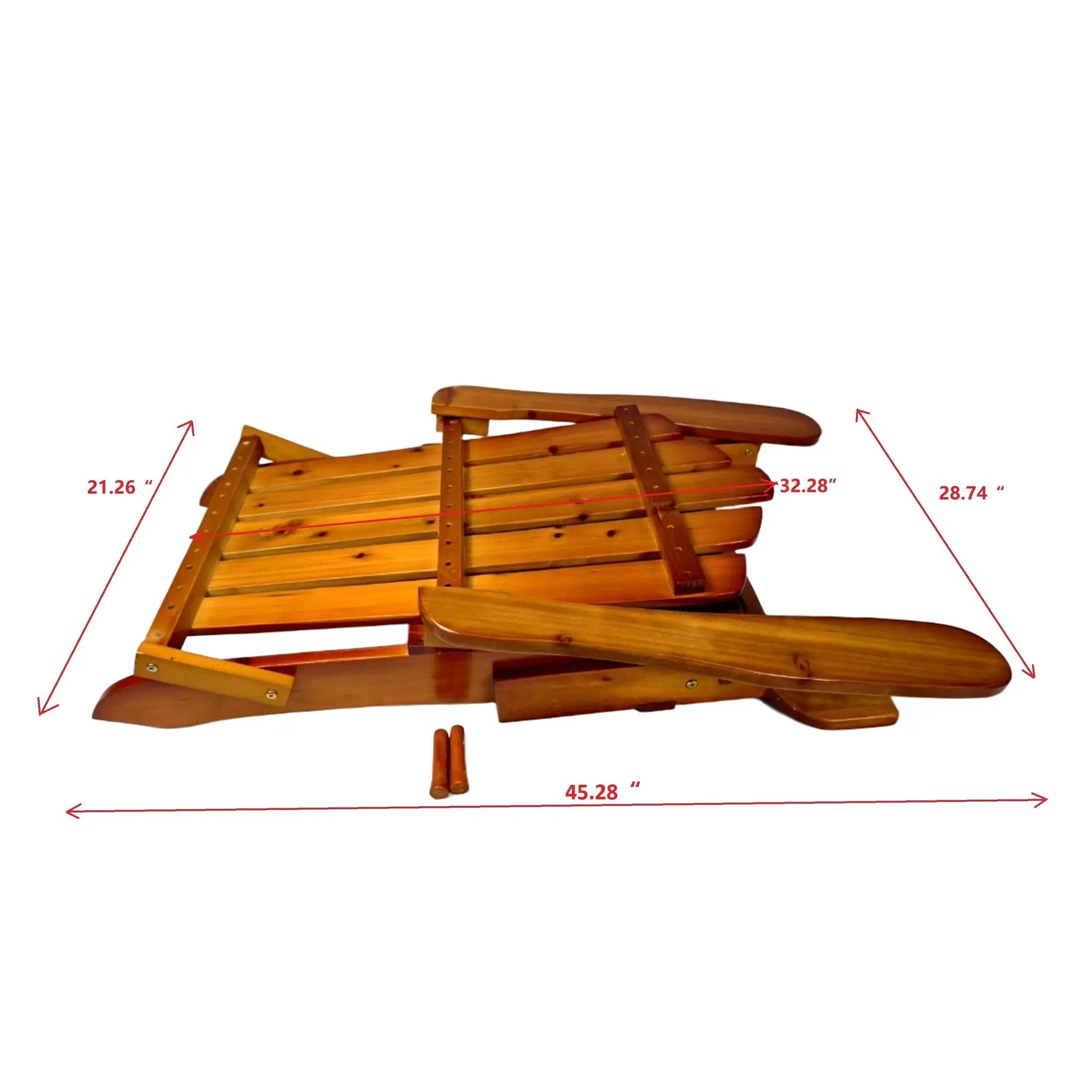 Foldable Solid Wood Adirondack Chair in Oak Finish by HouseOfZazla