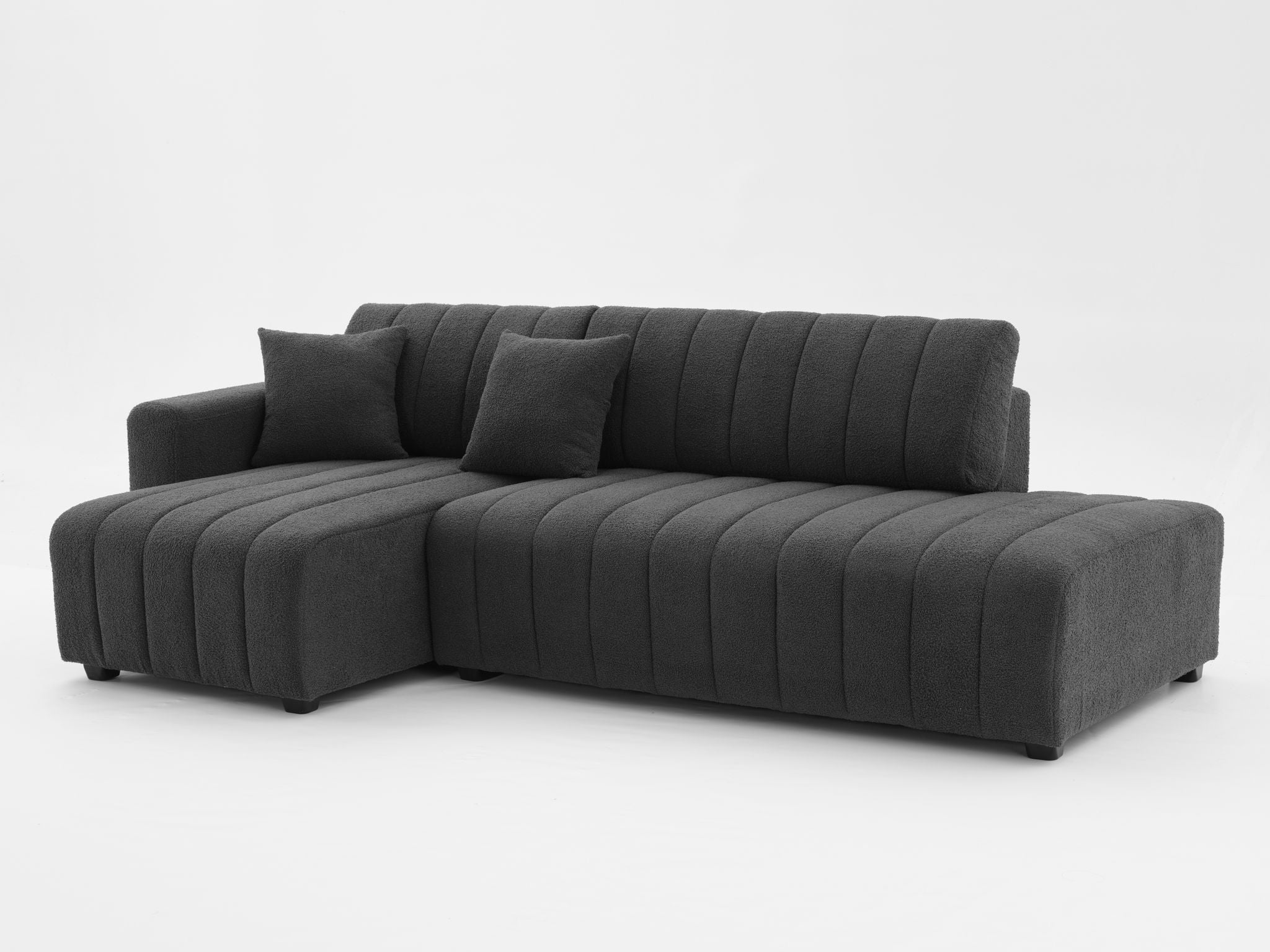 Jessica - Lamb Wool Sectional Sofa With Chaise by HouseOfZazla