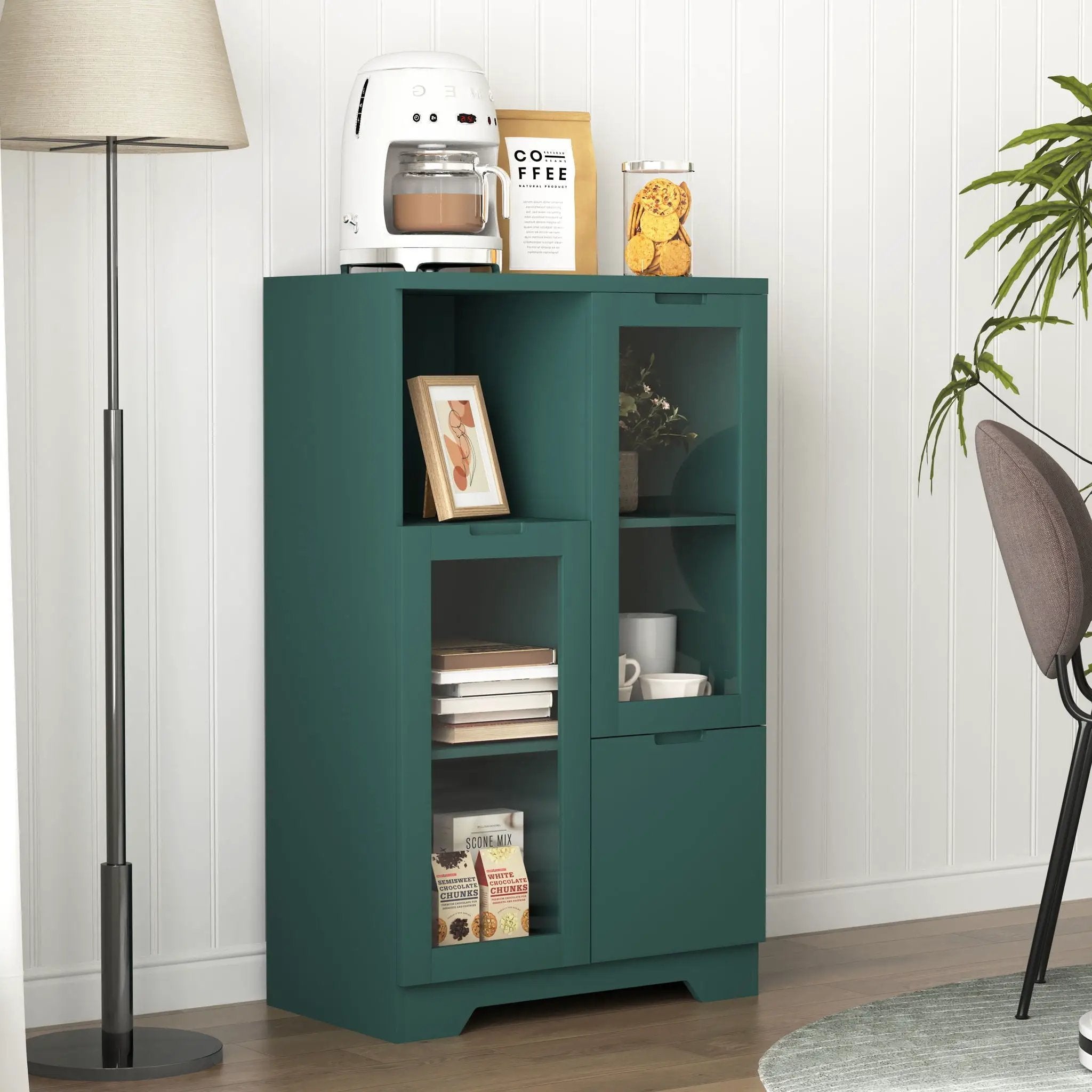 Modern Cabinet With Glass Doors And Drawer by Unique Piece Furniture
